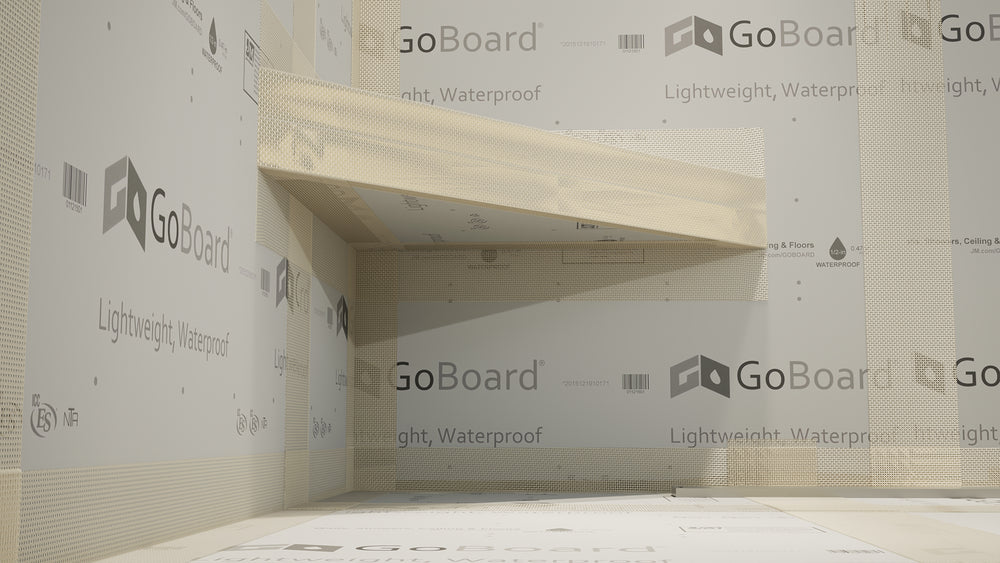 
                  
                    The Original Floating Corner Shower Bench Kit® with GoBoard® by The Original Granite Bracket™
                  
                