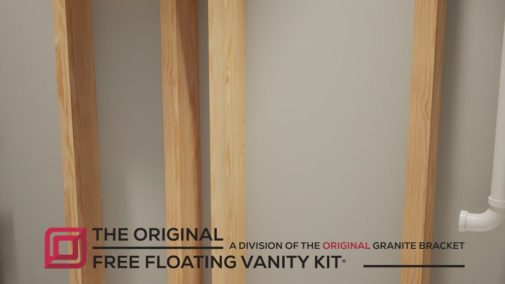 
                  
                    Load and play video in Gallery viewer, The Original Free Floating Vanity Kit with Orange XPS Waterproof Board &amp;amp; Original Vanity Bracket®
                  
                