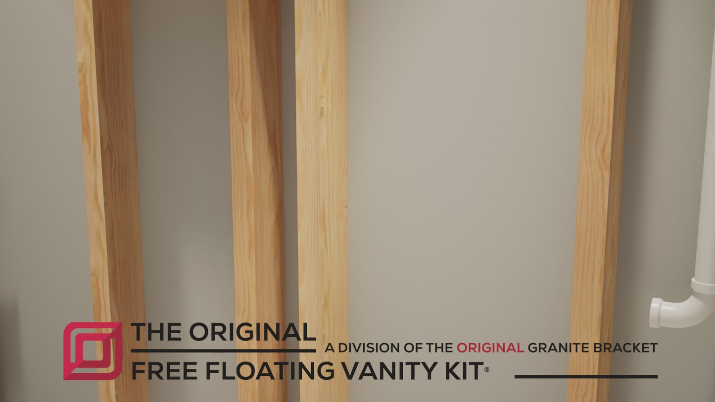 
                  
                    Load and play video in Gallery viewer, The Original Free Floating Bathroom Vanity Kit® &amp;amp; Original Vanity Bracket®
                  
                