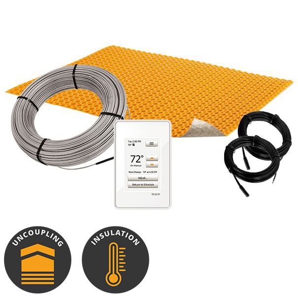 
                  
                    Floor Heating System with Orange Membrane
                  
                