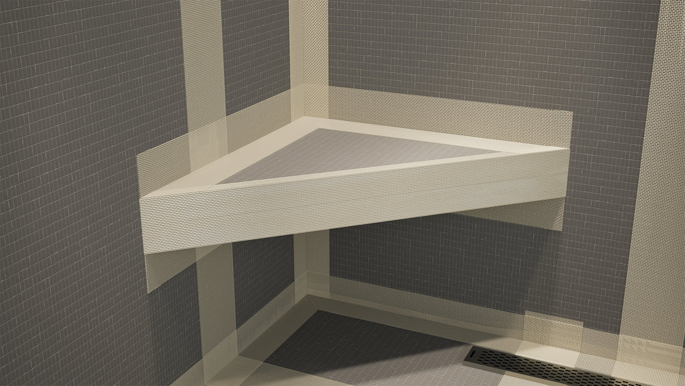 
                  
                    *New* The Original Floating Corner Shower Bench Kit® with Dural Tilux Board® by Original Granite Bracket™
                  
                