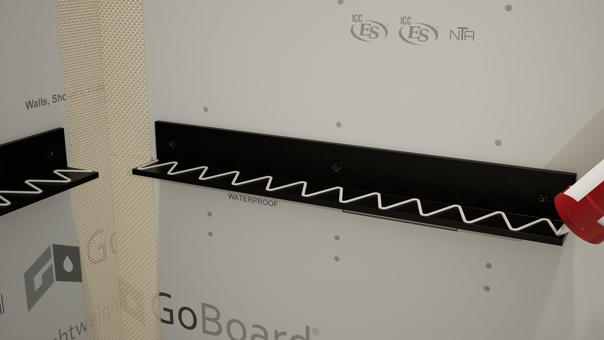 Floating Corner Shower Bench Kit with GoBoard & Brackets - The Original ...