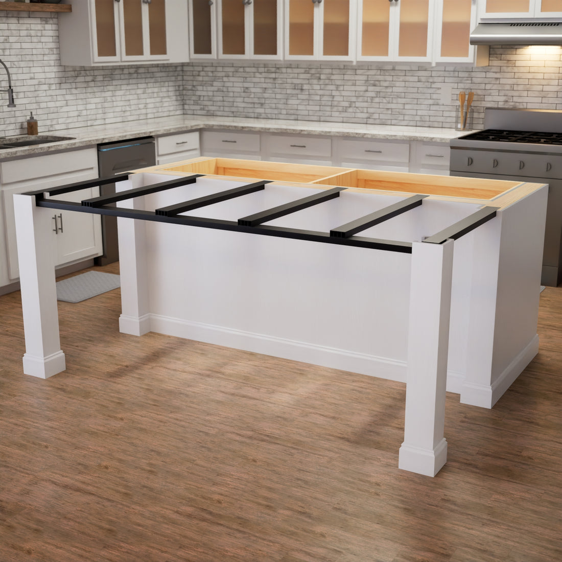 Stone Countertop Rage Bridge Floating Countertop Brackets | The Original Bridge Bracket - The ...