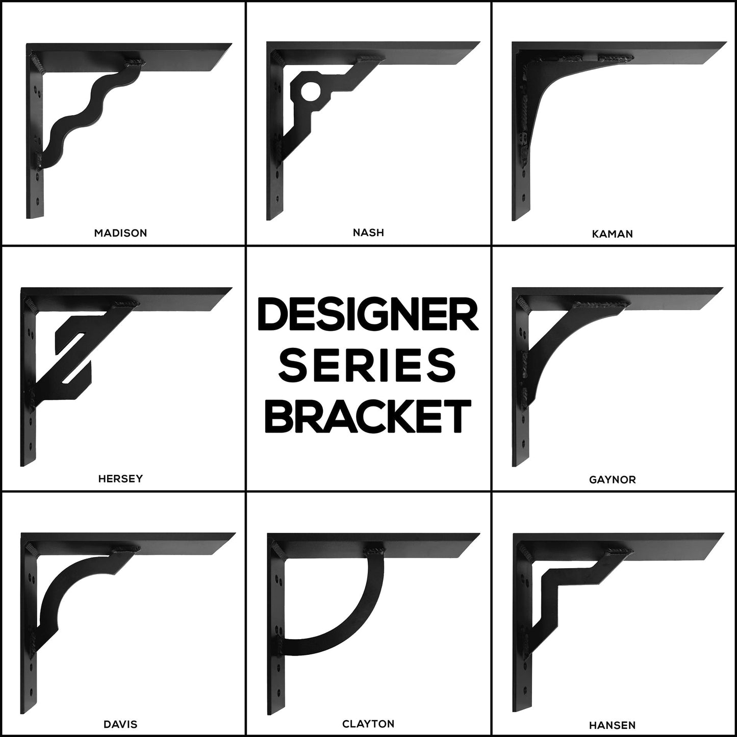 Rectangular Bracket Design Decorative Bookshelf Brackets | The Designer Series Bracket | OGB ...