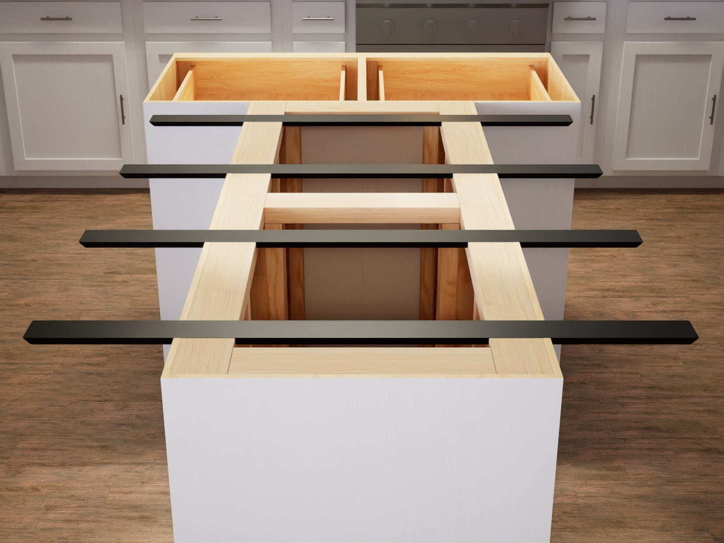 kitchen island support frame reinforcement