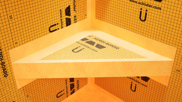 The Original Floating Corner Shower Bench Kit™ with Orange Waterproof Board