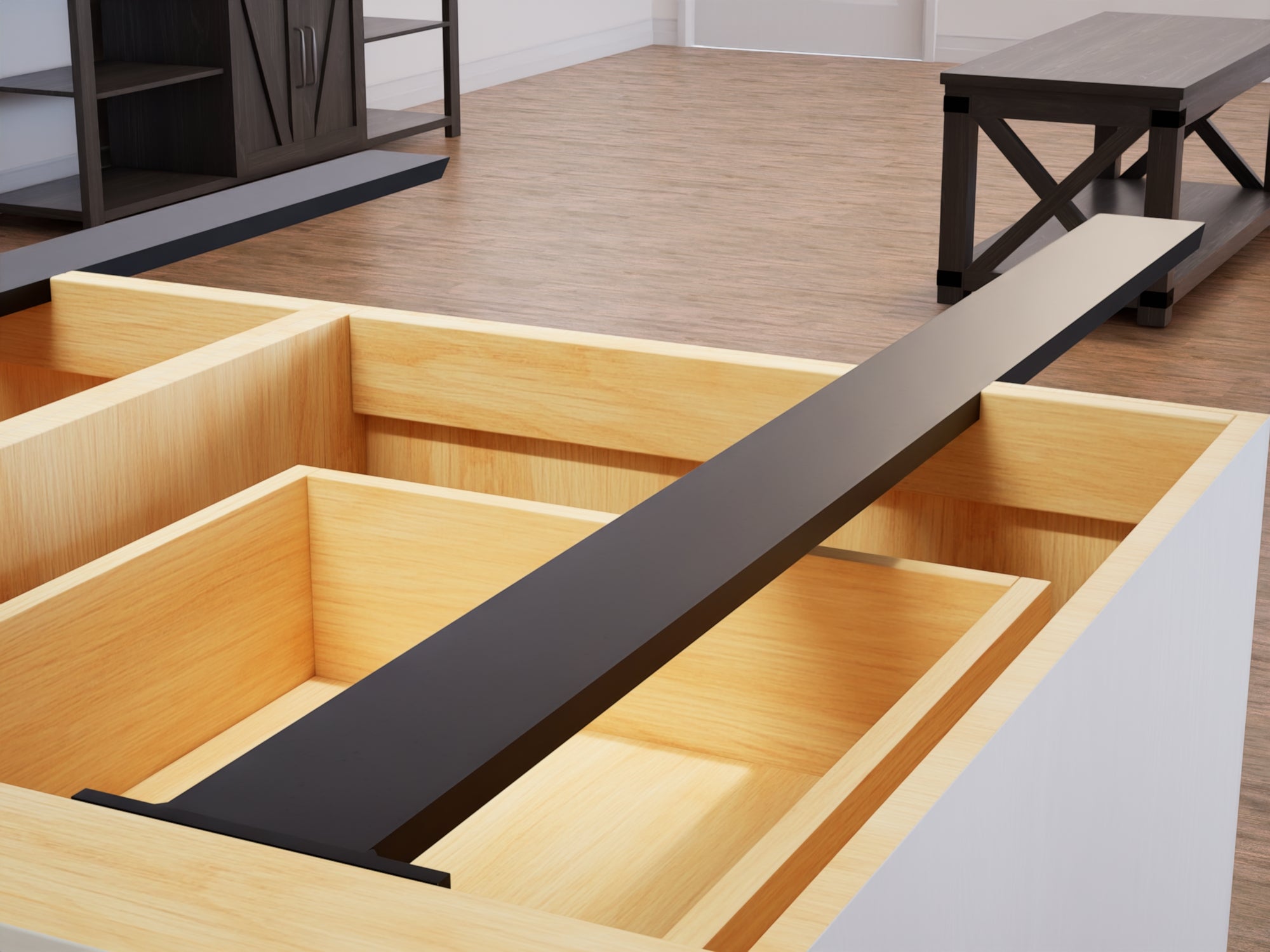 Countertop Support Frame Hidden Island Support Bracket | Invisible Countertop Overhang Support ...