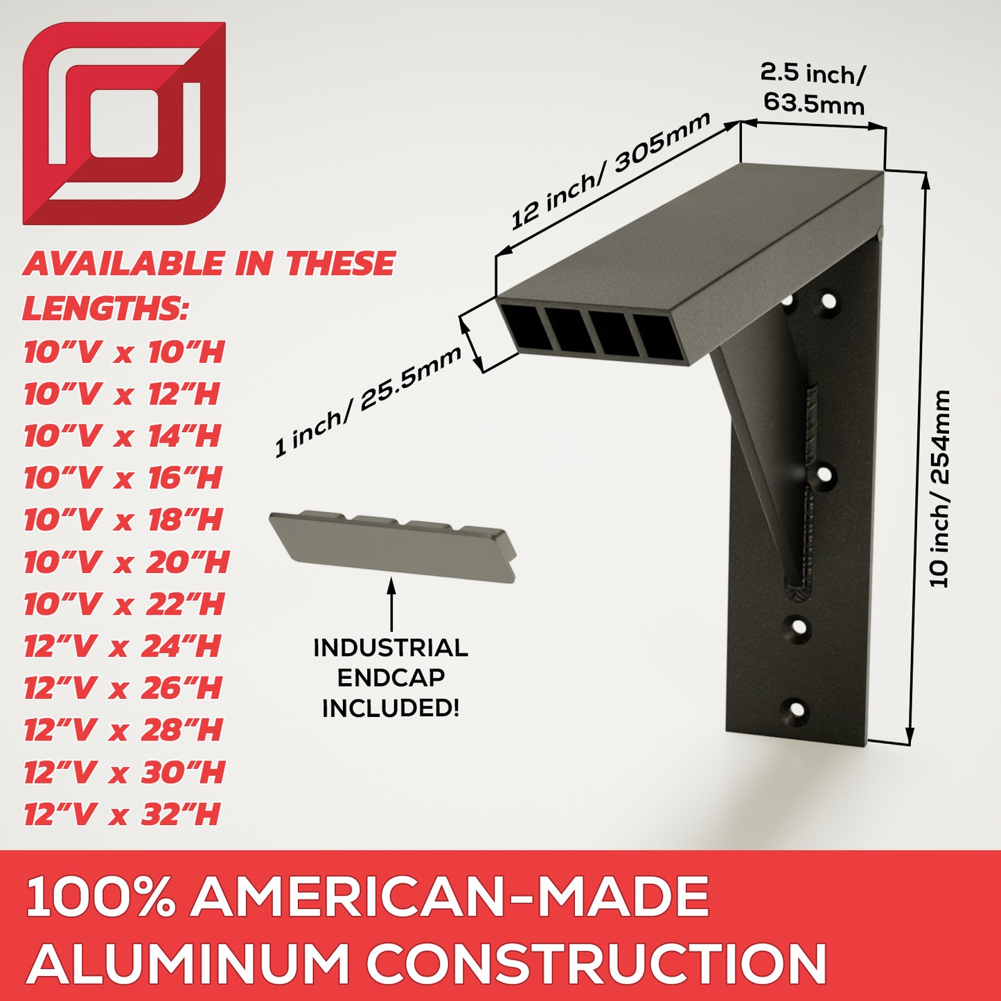 
                  
                    Industrial 1 inch Large Shelf Bracket®
                  
                