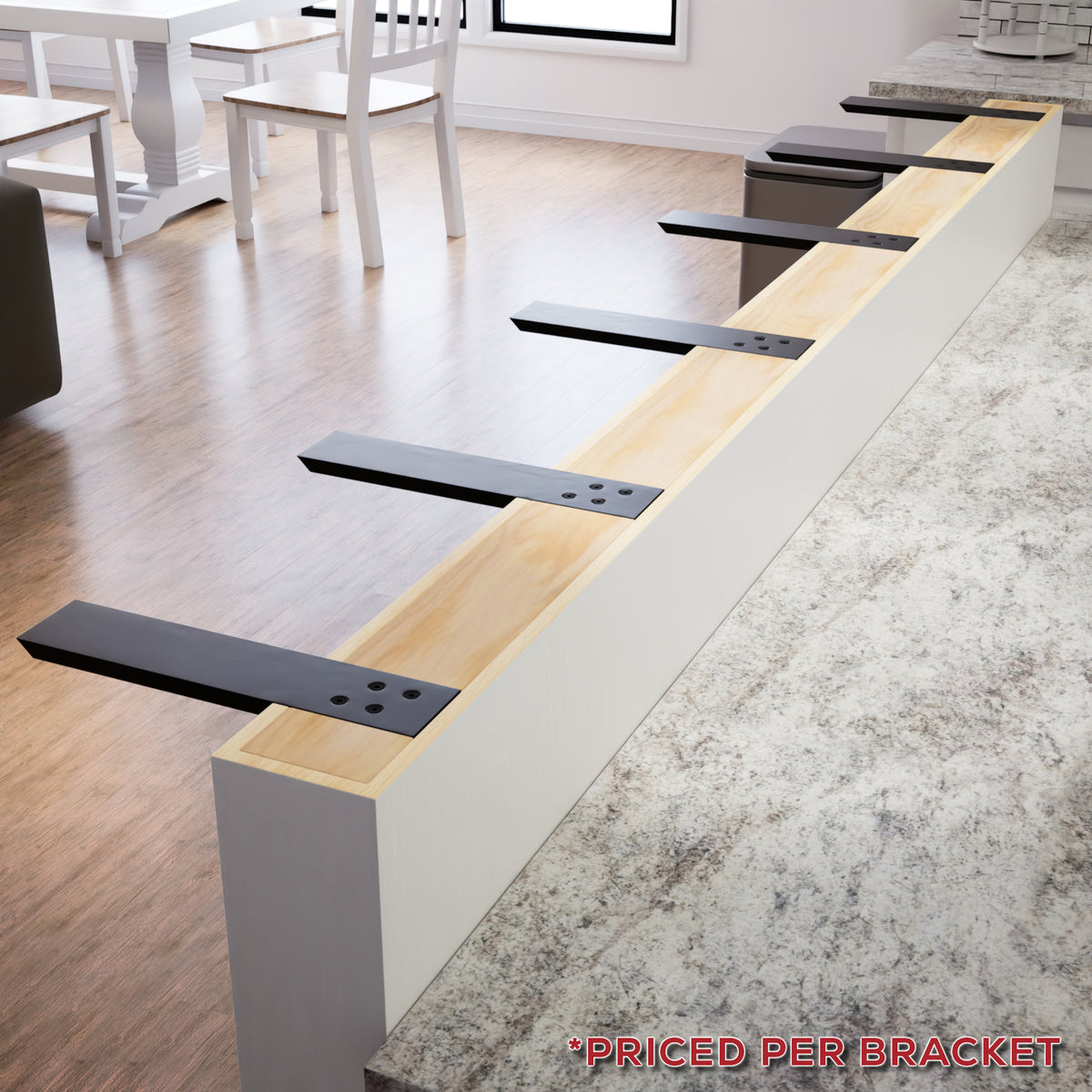 Countertop Support Posts Installation Knee Wall Countertop Support Bracket | Concealed Countertop Support ...