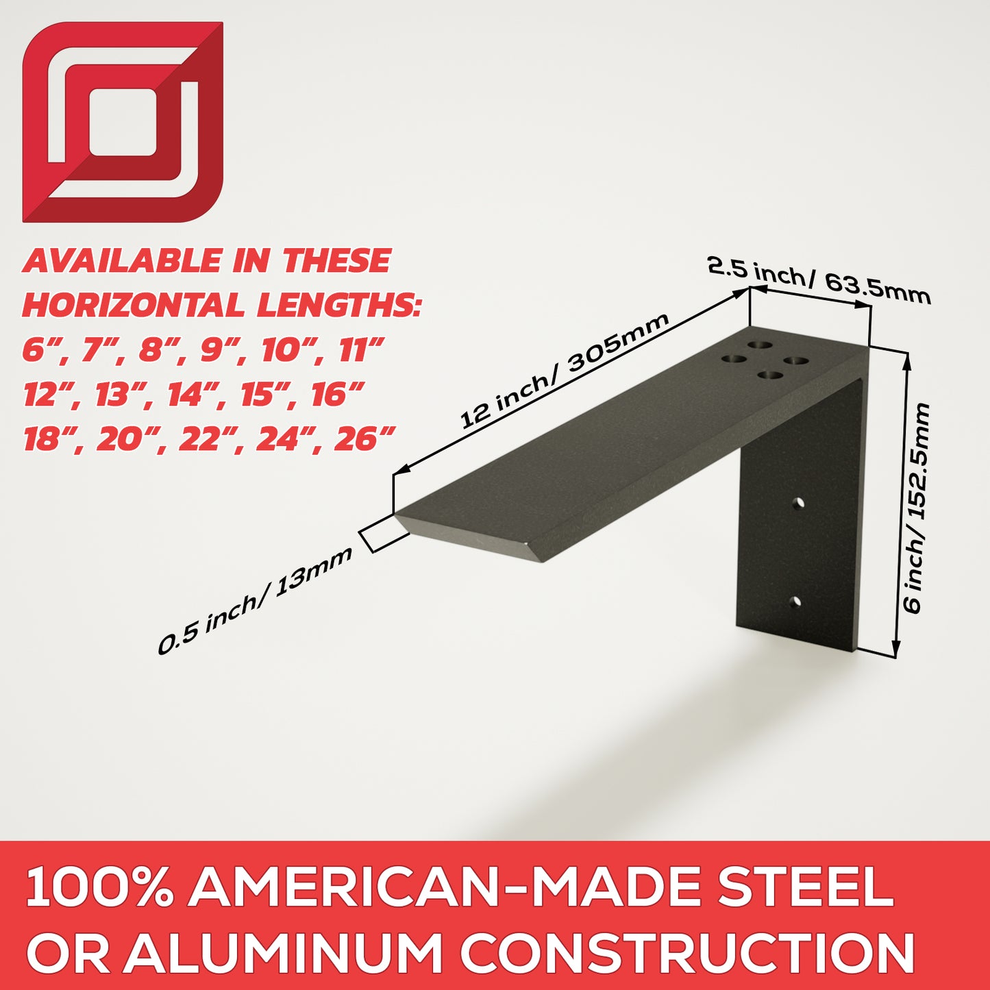 Hebco Counter Support L Bracket Countertop Support