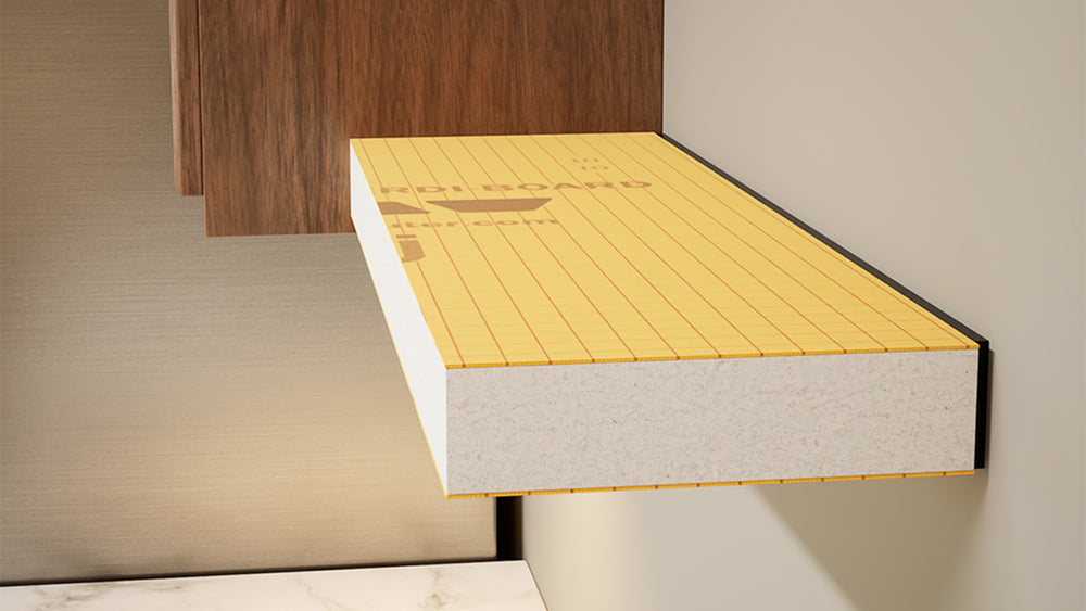 
                  
                    Ready-to-Tile Free Floating Shelf with Orange XPS Waterproof Board
                  
                