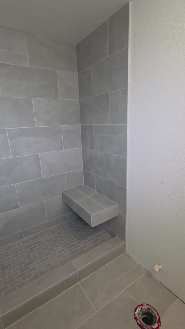 The Original Floating Shower Bench Kit­™ with Orange Waterproof Board & Original Shower Bench Bracket®