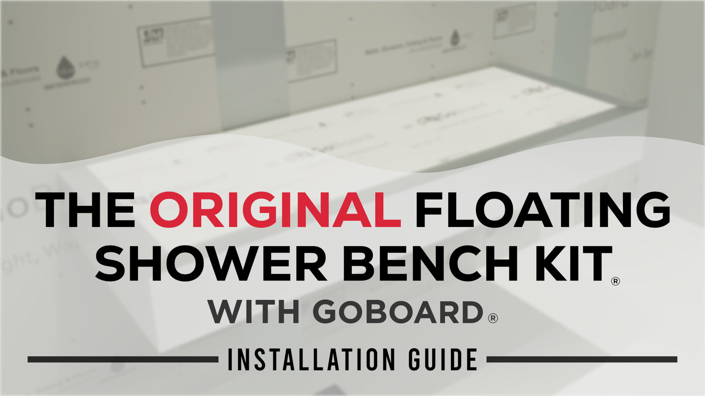 
                  
                    Load and play video in Gallery viewer, The Original Floating Shower Bench Kit­™ with GoBoard® &amp;amp; Original Shower Bench Bracket®
                  
                