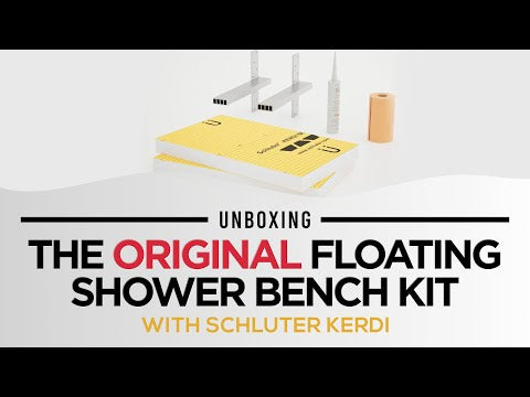 
                  
                    Load and play video in Gallery viewer, The Original Floating Shower Bench Kit­™ with Orange XPS Waterproof Board &amp;amp; Original Shower Bench Bracket®
                  
                