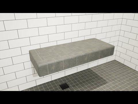 
                  
                    Load and play video in Gallery viewer, *NEW* The Original Floating Shower Bench Kit® with Dural Tilux Board® - Original Shower Bench Bracket™
                  
                